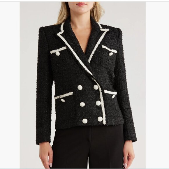 L'AGENCE Alectra Double Breasted Tweed Jacket - Picture 2 of 12